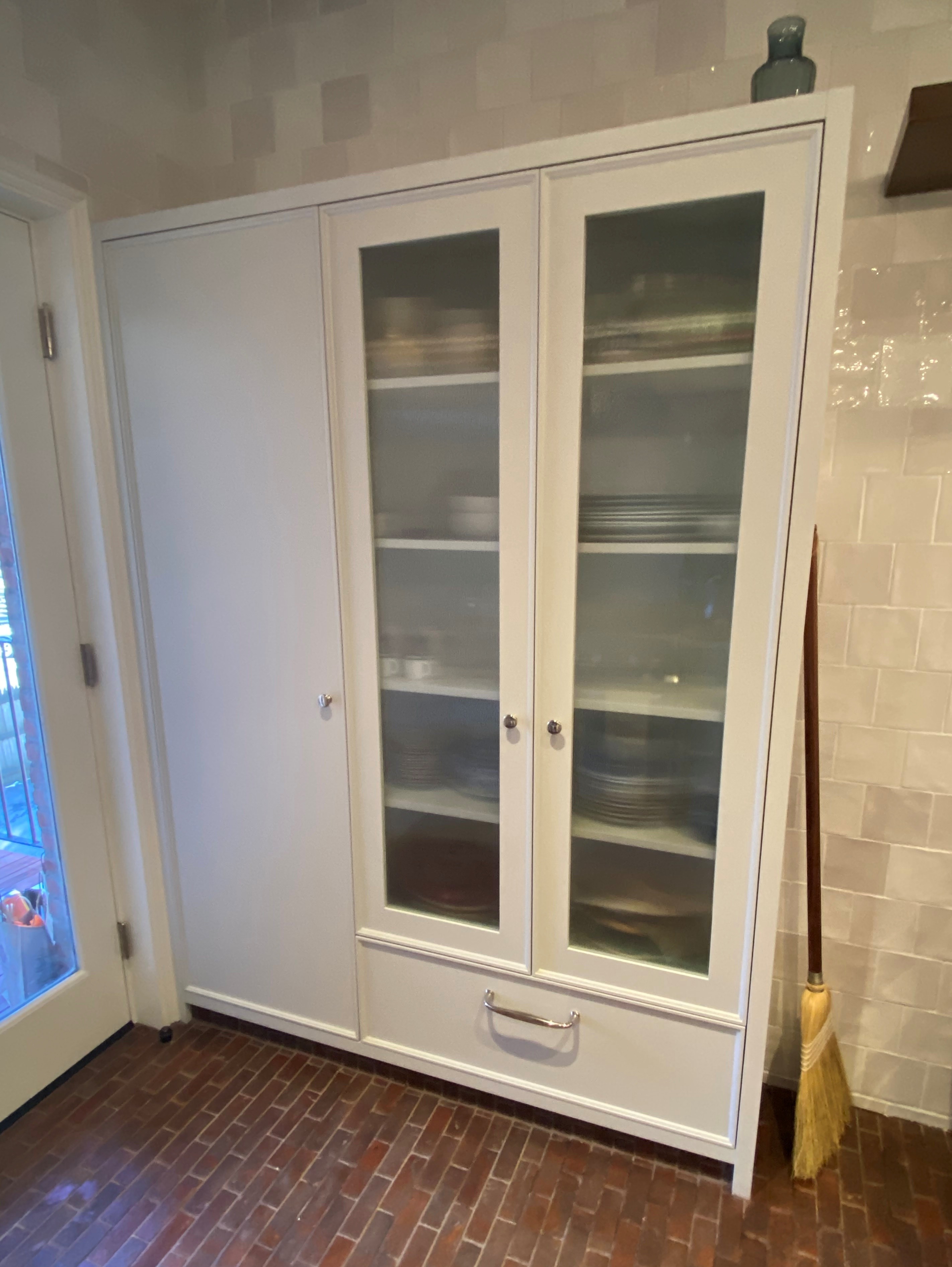 Brookline Kitchen — 2 Glass Door Pantry