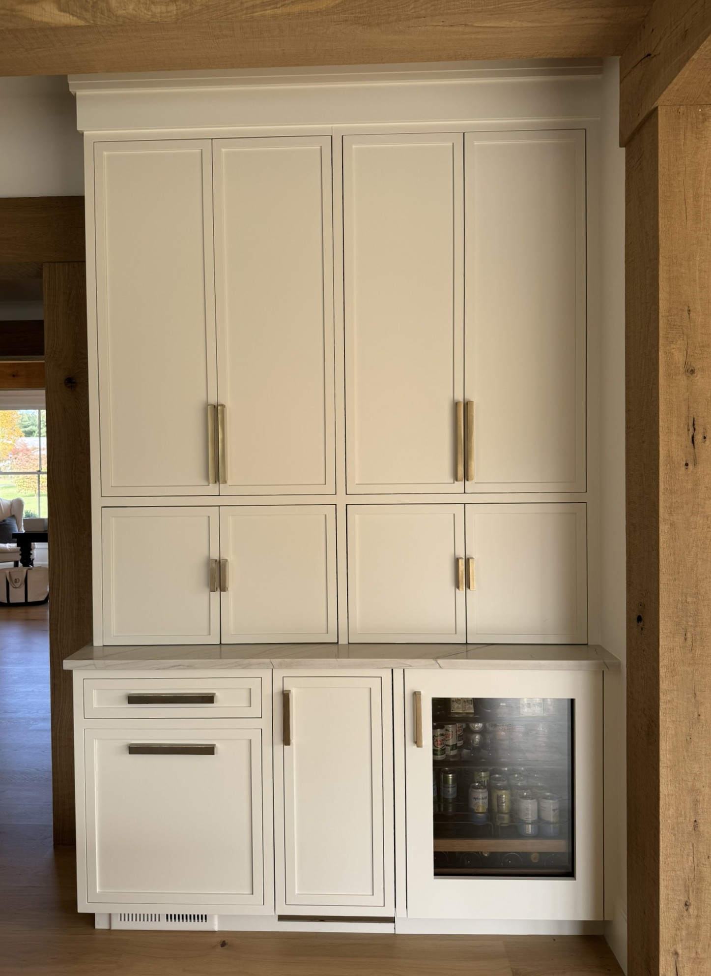 Needham Kitchen — 5 Beverage Fridge & Appliance Garage