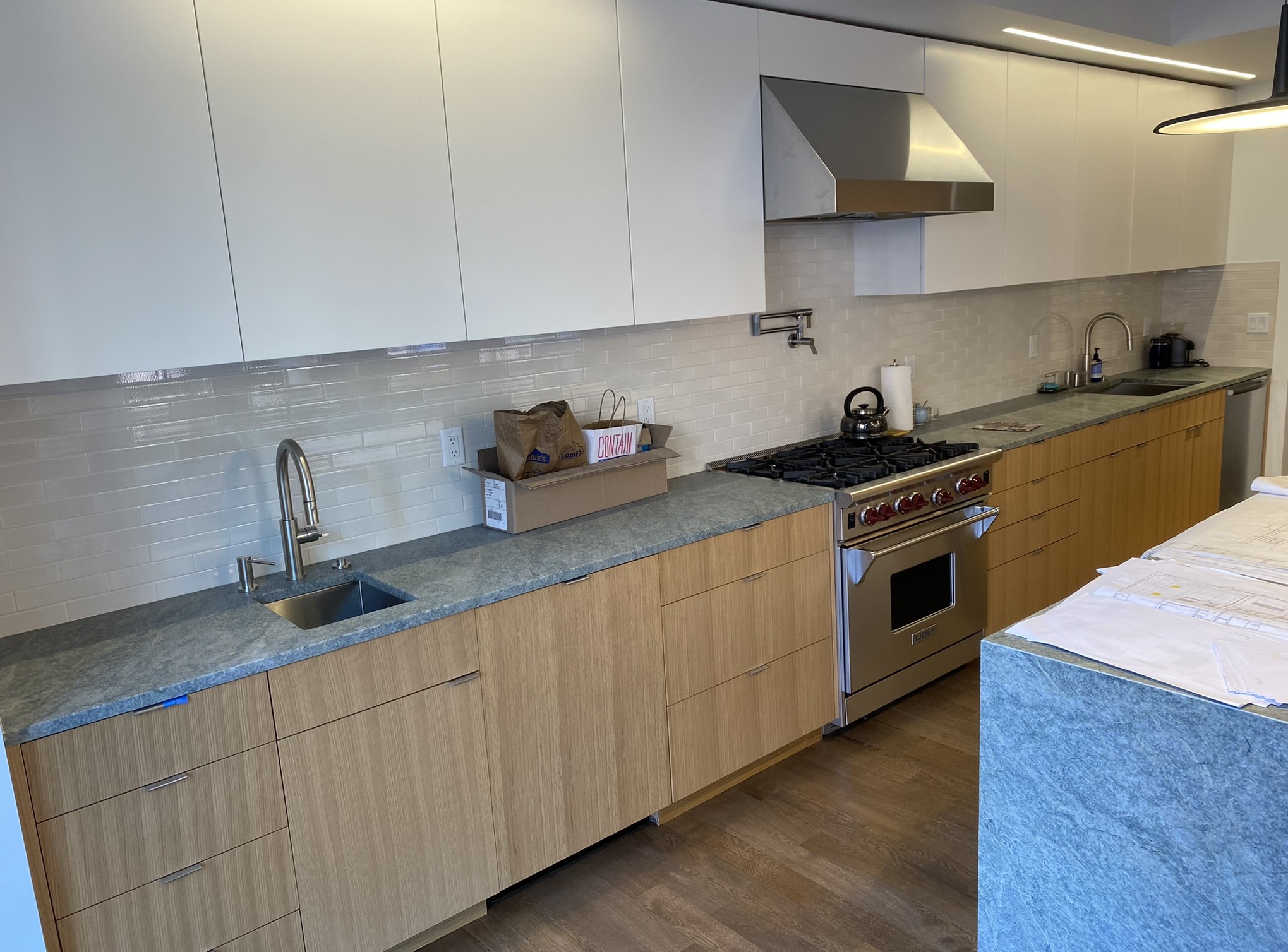 South End Painted & Oak Kitchen — 3 Painted and Oak Combo