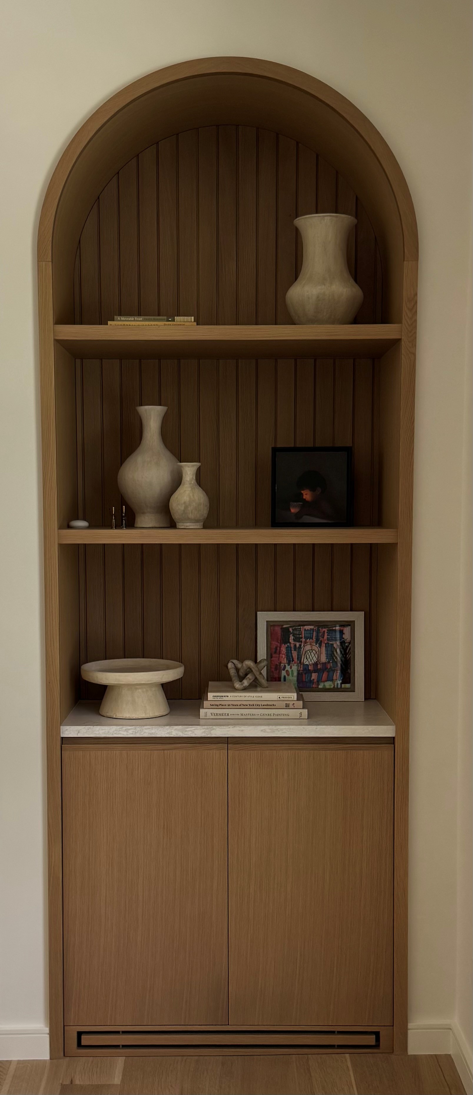 Rift White Oak Arched Cabinet