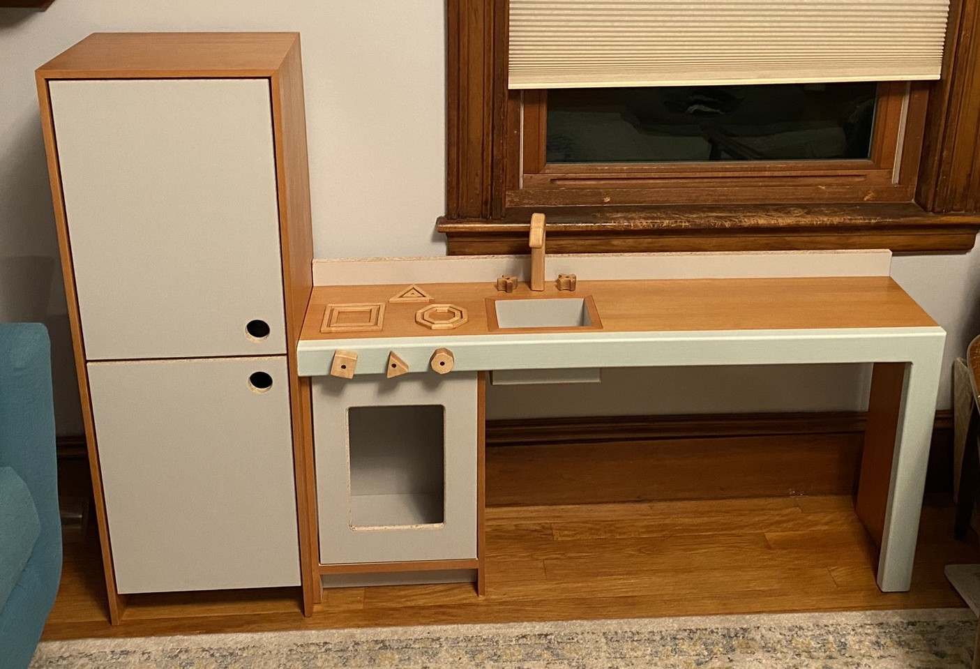 Handmade toy kitchen by Larry Johnston